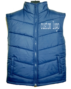 Veste matelassée épaisse pour homme, gilet d'hiver, fermeture éclair avant, style sportif, polyester tricoté, sans manches, doudoune parka - Product Image 1