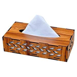 Caja de pañuelos de madera decorativa para centro de mesa de centro con detalles artísticos hechos a mano para espacios de vida clásicos - Product Image 2