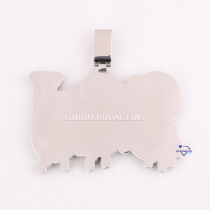 Pendentif personnalisé lettre bling 14KT en or blanc massif SGJ dégoulinant de style hip hop glacé avec diamants cultivés en laboratoire pour bijoux de luxe - Product Image 5