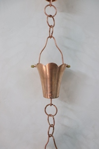 Cadena de lluvia de Copa grande de aluminio para canalones, decoración de características de agua de jardín, cadena de lluvia de diseño personalizado de cobre - Product Image 5