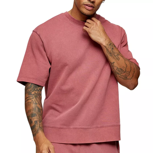 2024 venta al por mayor Atlético hombres manga corta 3 colores bloqueados con logotipo personalizado gimnasio Sudadera con capucha - Product Image 3