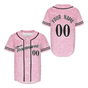 Camisetas de Béisbol y Sóftbol Personalizadas con Diseño Abstracto Rosa Brillante, Transpirables, Antibacterianas, 100% Poliéster, Nombre, Número y Logotipo Personalizados - Product Image 1