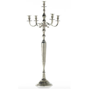 Medium Size Silver 5-Arms <b>Candelabra</b> Handicraft Tabletop Decorative Wedding Home Decor Best Wholesale Prices for Home Decoration - Product Image 3