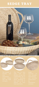 Manijas de bandeja de juncia natural Patrón único Estilo bohemio ecológico Alta calidad Mejor precio Venta al por mayor Almacenamiento de Vietnam - Product Image 4