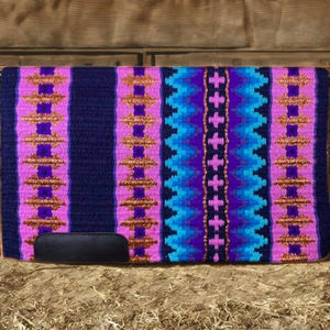 Manta de sillín de lana occidental y polialgodón de primera calidad para jinetes ecuestres en barril Racing Trail Riding Show Use - Product Image 3