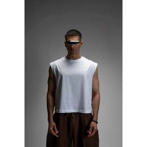Camiseta Corta sin Mangas Unisex S22 de Algodón Orgánico de 220 GSM - Blusa Blanca Informal - Product Image 2