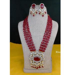 Ensemble de bijoux de mariée ethnique classique de luxe avec perle de mariage en zircon pour anniversaire de fiançailles et mariage - Product Image 1