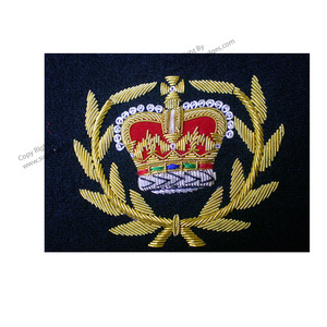 Insigne de broderie de bureau royal personnalisé perles brodées à la main de haute qualité matériau en nickel conception 3D prix de décoration uniforme - Product Image 1