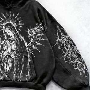 เสื้อฮู้ดดี้ผู้ชายผ้าฝ้ายฟลีซ 100% แห้งเร็ว ระบายอากาศดี สไตล์วินเทจ แต่งซิป ปักลาย ดิจิตอลพิมพ์ลาย สำหรับฤดูใบไม้ผลิ - Product Image 3