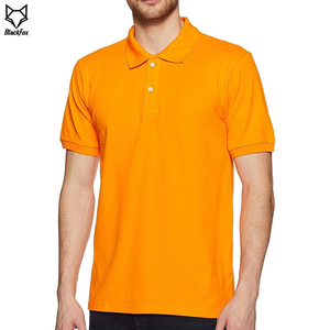 Polo à manches courtes pour homme, orange, 100% coton, tissu Oxford, décontracté, couleur unie, respirant, design tissé, coupe classique - Product Image 3