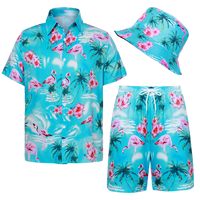 Conjunto de Camisa y Pantalones de Manga Larga para Hombre, Estampado Animal, Estilo Casual, Transpirable, Verano, Europeo Americano, 100% Satén, Gran Venta