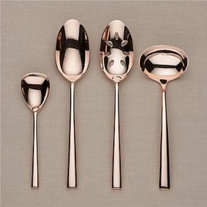 Minimalist Stainless Steel Hosting Set Professional Large Serving Spoon Slotted Spoon Cake Server & Ladle Luxury <b>Mirror</b> Finish - Product Image 2