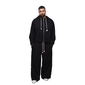 Survêtement de charpentier à capuche zippé de haute qualité pour hommes survêtement à capuche lavé à l'acide - Product Image 1