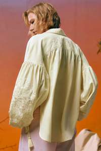 Broderie Chemises Fleur Blouse Femmes Causal Paillettes Blouses avec Bouton Femmes Chemise - Product Image 5