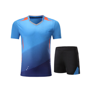 Camisetas deportivas personalizadas para tenis de mesa para hombre y mujer, pantalones cortos de poliéster sublimado, ropa de tenis transpirable, uniformes de Bádminton - Product Image 1
