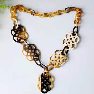 Collar de cadena de cuerno de búfalo Natural de moda Tribal para mujer, enlace grueso, accesorio de joyería ecológico - Product Image 6