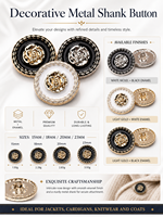 Kancing Logam Berhiaskan Bunga Enamel dan Rhinestone untuk Mantel Wol, Blazer, Jas, dan Pakaian