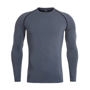 Bulk Wholesale Rash Guards Custom Logo Printing Men <b>Compression</b> <b>Shirts</b> BJJ MMA Gym Wear Quick Dry Stretch Fabric Anti-Bacterial - Product Image 4