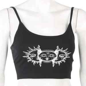 Camiseta sin mangas corta informal para mujer con diseño de logotipo personalizado, camisola de punto transpirable con estampado de diamantes en nailon para mujer, en la PCS-R-100 - Product Image 2