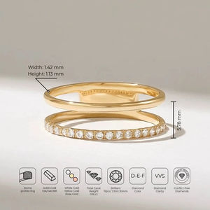 Anillo de Boda de Oro Blanco de 14 Quilates Chapado en Oro Rosa con Diamante Moissanita de Corte Redondo, Estilo Clásico Sin Conflictos, Regalo de Cumpleaños para Chicas - Product Image 6