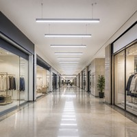 Luminaire linéaire suspendu en aluminium LED pour couloir de centre commercial, 1200 mm, 6000 K, dimmable, lampe de plafond moderne