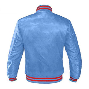 Vestes Letterman universitaires en satin personnalisées pour hommes Blousons bombardiers de baseball légers et imperméables - Product Image 2