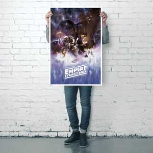 Affiche Star Wars Episode V L'Empire frappe à l'arrière, style moderne, cadre noir pour décoration murale - Product Image 4