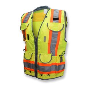 Hi Vis Winter Safety <b>Vest</b> Reflective Surveyor <b>black</b> Canvas Breathable High Visibility Work Wear Work Safety <b>Vest</b> - Product Image 3