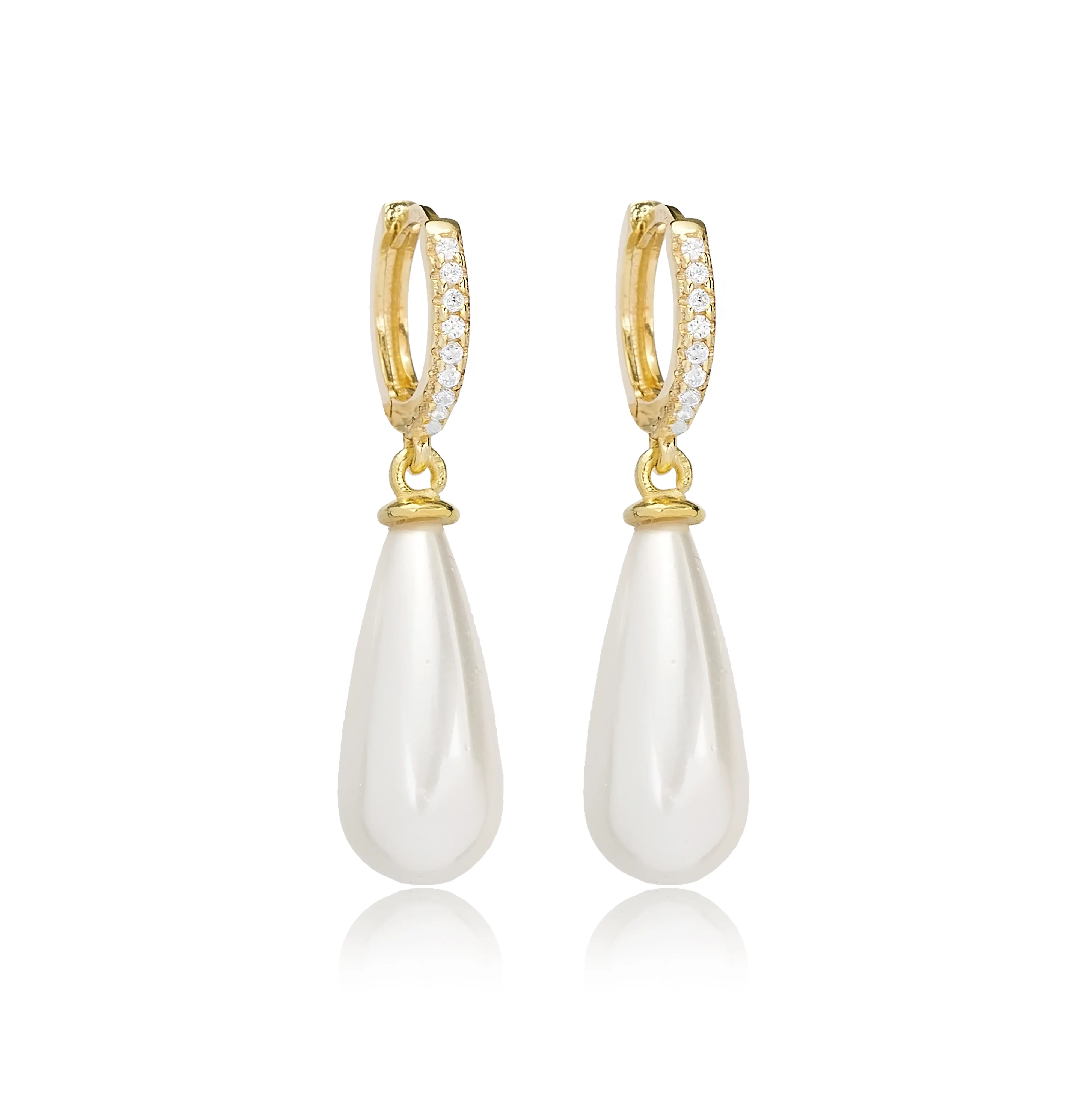 Boucles d'oreilles en or 14k, Design de perles avec pierre de Zircon, fabrication artisanale turque, vente en gros, bijoux 585