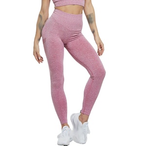 Leggings Deportivos de Cintura Alta para Mujer, sin Costuras, Efecto Push-Up, para Yoga, Fitness, Ejercicio, Poliéster, Jeggings, Ropa Deportiva Casual - Product Image 2