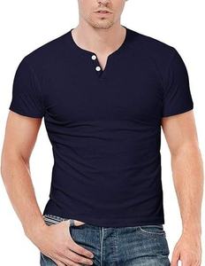 <b>Men's</b> <b>Henley</b> Short Sleeves T-<b>Shirts</b> Moisture Wicking Cotton/Spandex Blend Casual Summer and Party T-<b>Shirts</b> DDP Shipping - Product Image 5