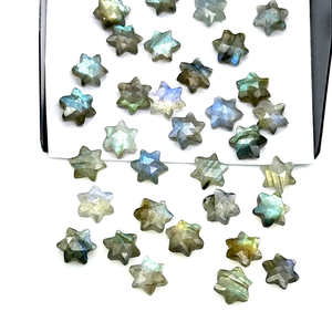 Cuentas de piedras preciosas con forma de estrella Lisa Briolette de estrella tallada de labradorita Natural para joyería, cuentas talladas a mano de labradorita, cuentas de estrella - Product Image 2