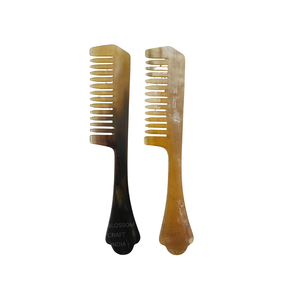Peigne à cheveux en corne de buffle écologique, lisse, antistatique, anti-nœuds, peigne à barbe de bœuf - Product Image 3