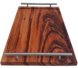 Styles rustiques modernes exquis 3 pièces pour plateau en bois de manguier ensemble plateaux de service vintage pour usage domestique prix de gros pour Diwali - Product Image 2