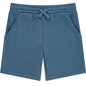 Ropa de algodón de lana de Color azul liso para niños, pantalones cortos para el sudor, ropa informal para exteriores para niñas, pantalones cortos con cordón transpirables - Product Image 1