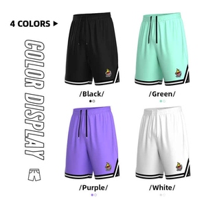 Pantalones cortos de baloncesto de malla personalizados de secado rápido para hombre al por mayor pantalones cortos deportivos vintage calientes patrón liso teñido - Product Image 2