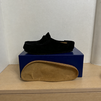 Mules en daim et cuir véritable à bout fermé, respirantes, style rétro britannique, chaussures décontractées et tendance pour hommes et femmes, toutes saisons