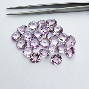Damier rond de qualité exceptionnelle coupe 12mm améthyste rose naturelle certifiée pierre précieuse en vrac pour la fabrication de bijoux magasin de revendeurs d'usine - Product Image 3