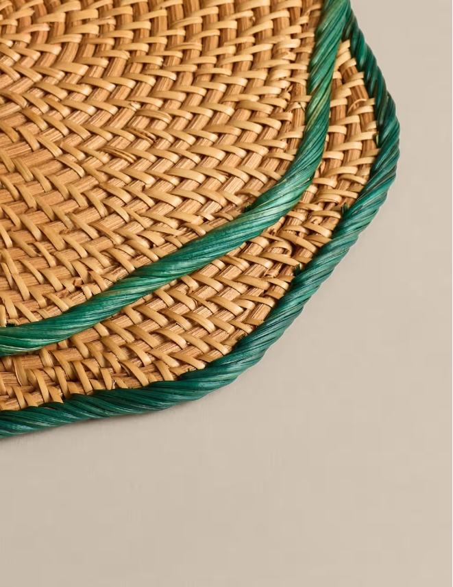 Natural With Green Border