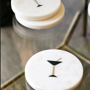 Ensemble de 4 dessous-de-verre en marbre naturel de qualité supérieure, vaisselle, tapis et coussinets, ensemble de dessous-de-verre en marbre au meilleur prix - Product Image 3