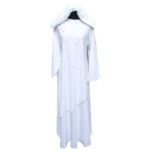 Abaya Farasha Jalabiya de Satén Crepé Elegante Hecha a Mano para Mujer, Vestido Árabe con Cuello Alto, Adornado con Cuentas, Largo hasta el Suelo, Antiarrugas, Estilo Fiesta - Product Image 2