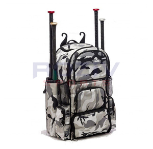 Sac à dos de baseball en polyester de couleur personnalisée Poche pour bouteille d'eau Compartiment pour casque Sac à dos de sport unisexe de haute qualité pour une double utilisation - Product Image 2