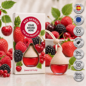 Ambientador para Auto con Aroma a Bayas Rojas, Marca Privada, 6ml, OEM |   Fragancia para Auto Sin Alcohol |   España UE - Product Image 1