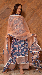 SARIKA COTTON SUIT SET Femmes Pur Coton Kurta Palazzo Dupatta Ensemble - Product Image 4