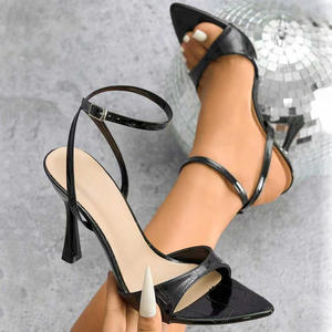 Chaussures à talons hauts pour femmes, couleur unie, design fin, bout pointu, talon haut, sandales tendance - Product Image 2