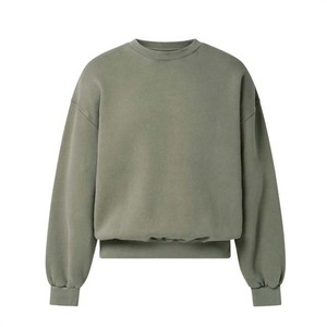 Top qualité OEM blanc hommes sweats à manches longues Logo personnalisé imprimé surdimensionné col rond pull sweats polaire tissu - Product Image 1
