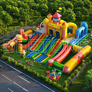 Bán chạy Lâu đài nhún kỳ lân cầu vồng có cầu trượt - Product Image 1