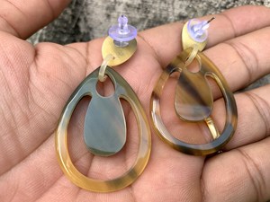 Handmade Buffalo Horn Earrings for Women Stylish <b>Party</b> Ware Jewellery at Low Cost Tribal Jewellery by Mehak Impex - Product Image 3