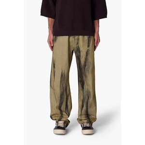 Pantalones vaqueros ultralargos con efecto tie-dye en negro/verde - Product Image 2