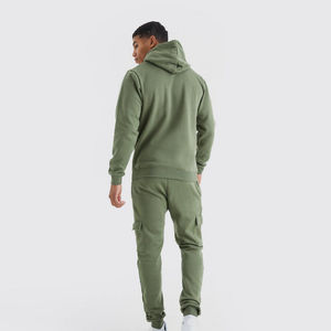 Chándal de lavado ácido para hombre con bordado desgastado, conjunto de Sudadera con capucha y pantalón de secado rápido transpirable con diseño serigrafiado OEM - Product Image 6